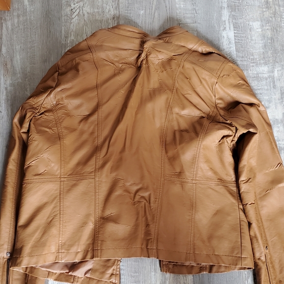 Brown faux lether jacket - Picture 2 of 3